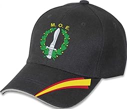 Tiendas LGP- Barbaric- Gorra Bordada Mando de Operaciones Especiales, Talla única. con Presilla de adaptación, Color Negro