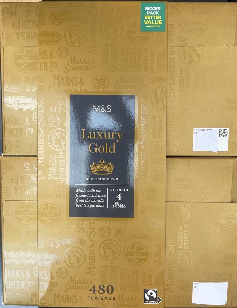 M&S Luxury Gold Tea Jumbo Pack 1.5kg - 480 Teabags - in a Premier Life Store Box