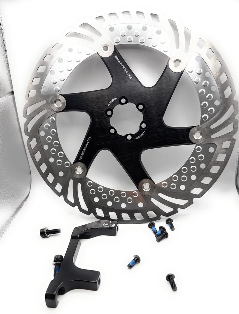Bike & bicycle replacement 180mm floating rotor mountain bike & road floating alloy A7075. Compatible with Most 6 Bolts rotors. For OEM brakes for high braking power and quiet stops.