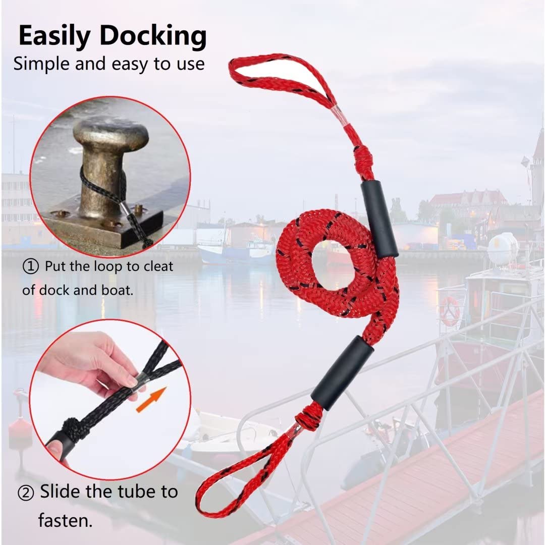 Snapklik.com : Bungee Dock Lines, Bungee Docking Rope Shock Absorb Dock ...