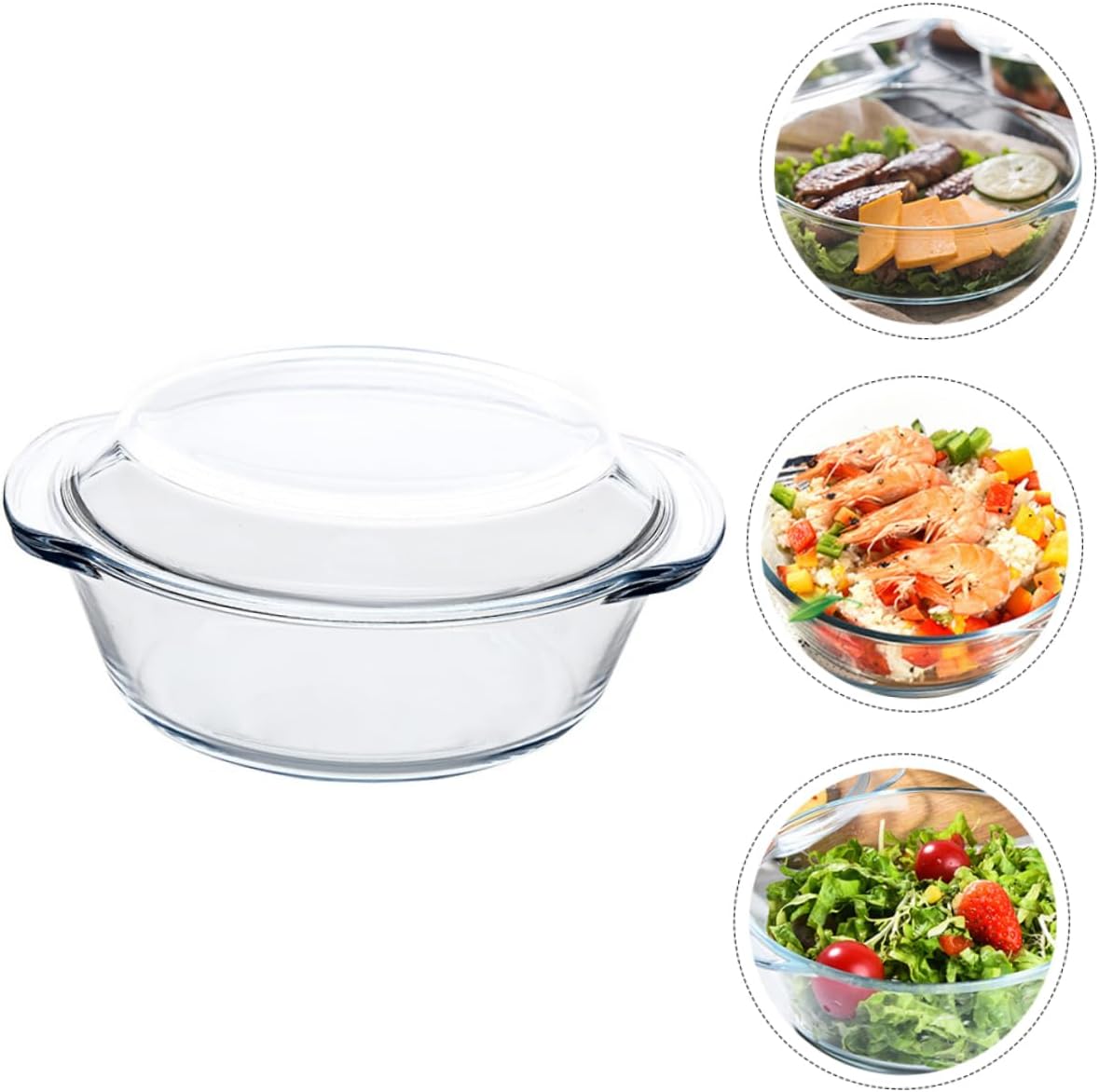 LIFKOME 1Pc Heat Resistant Transparent Glass Cooking Pot with Cover Borosilicate Stew Pot for Stove Microwave Oven Suitable for Soup Milk Instant Noodles and Food Preparation