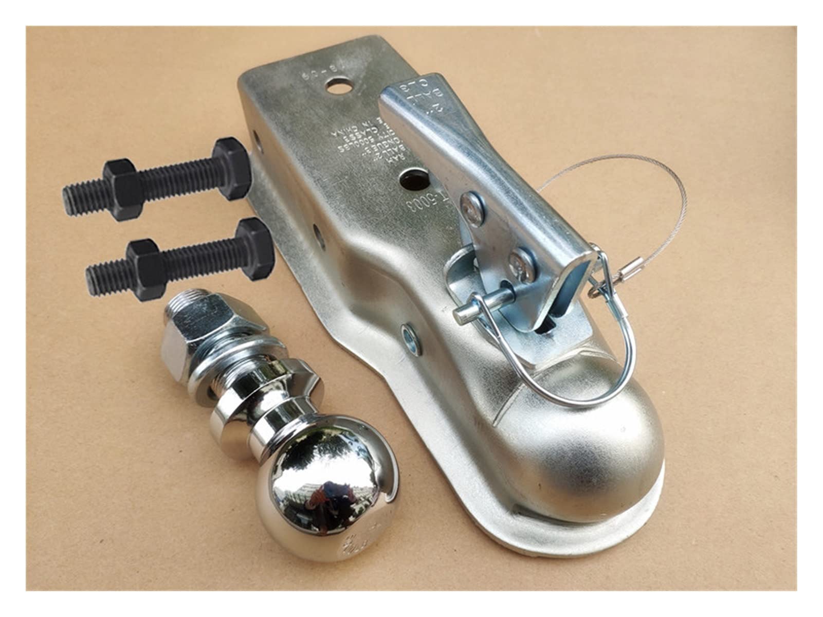 Enganche de Remolque, Conector de Remolque Americano Trailer Cubierta Bola Conexión la Cubierta 2 Pulgadas Accesorios modificación(2x3 Cover+Ball+Screw)