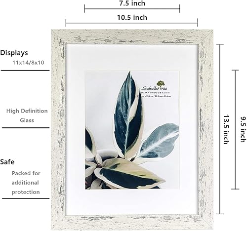 Vista 18 de Scholartree - Marco de fotos rústico de madera para mesa o montaje en pared. Beige,Negro,Marrón,Gris,2-Blanco,Azul,Marrón claro,Marrón