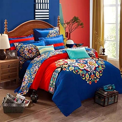 Crazy Mall Home Textile,high-grade Boho Style Comforter Set,bohemian Bedding Set,queen 7pcs with 3kg White Queen Size Comforter/quilt/duvet (Color: 5)