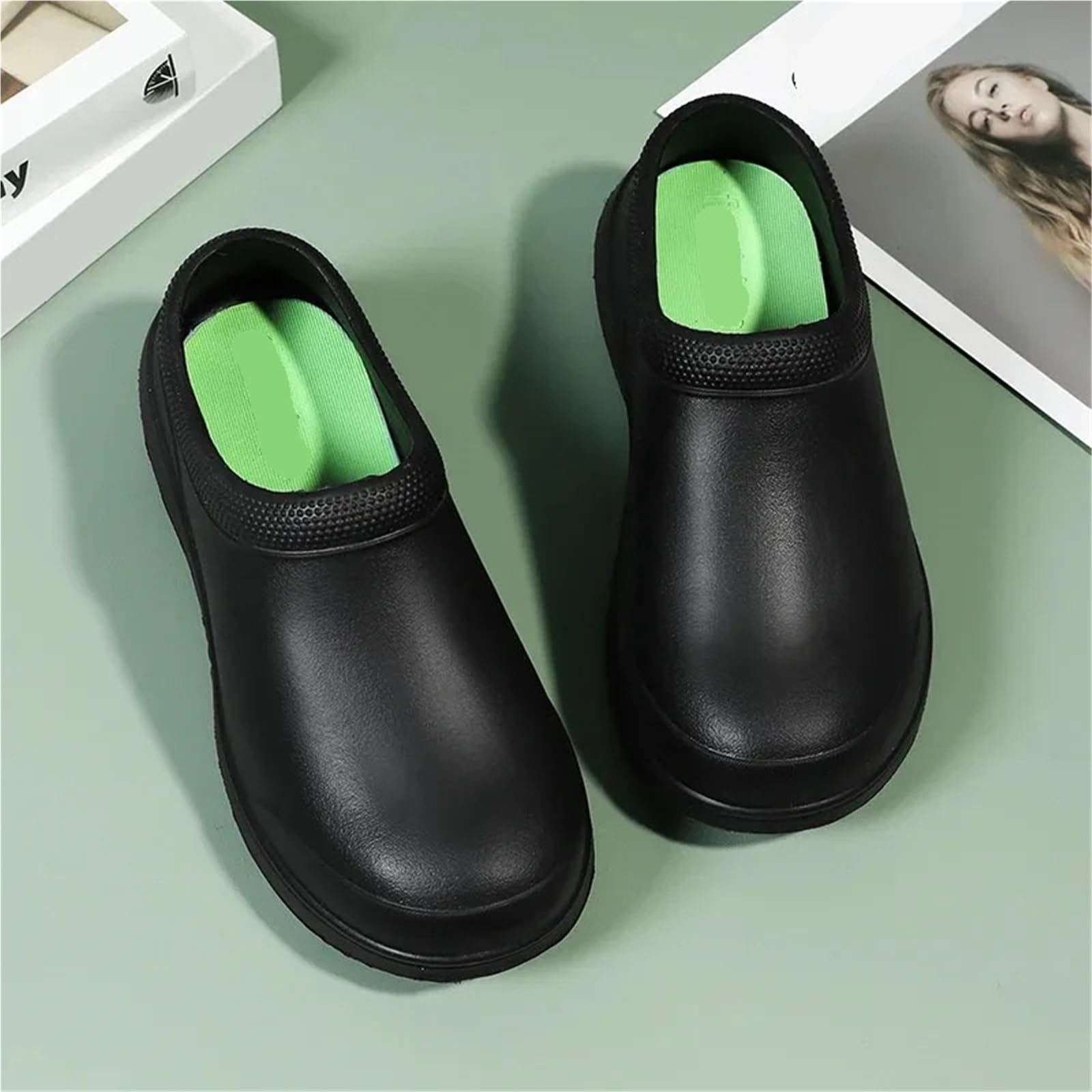 Scarpe da Chef Antiscivolo Scarpe da Cuoco Eva Uomo e Donna Uomo | Acqua esterna confortevole a prova di olio for infermiera impermeabile antiscivolo