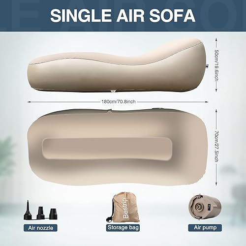 Miniatura 7 de Bestrip Tumbona inflable auto del sofá, cama del sofá del colchón de aire con la bomba de aire recargable