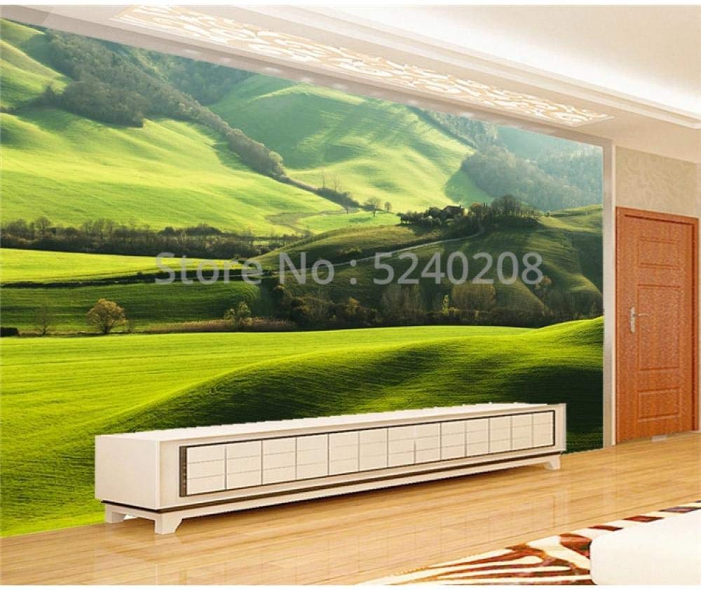 Mural 3D paysage naturel pastoral WLLLO papier peint vert étanche lavable de salon