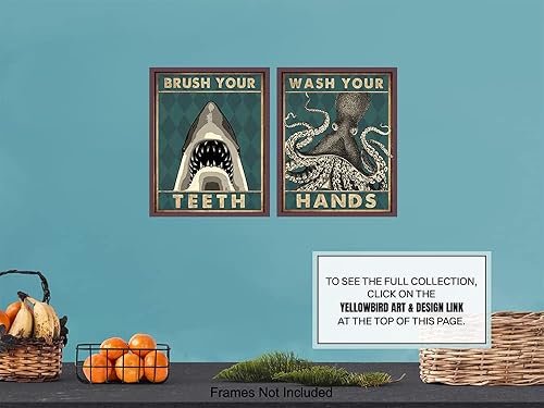 Miniatura 7 de Kids Bathroom Decor - Bathroom Wall Decor - octopus Restroom Wall Art - Bath Decorations - Ocean Beach Theme Nautical Powder room Print - Bath