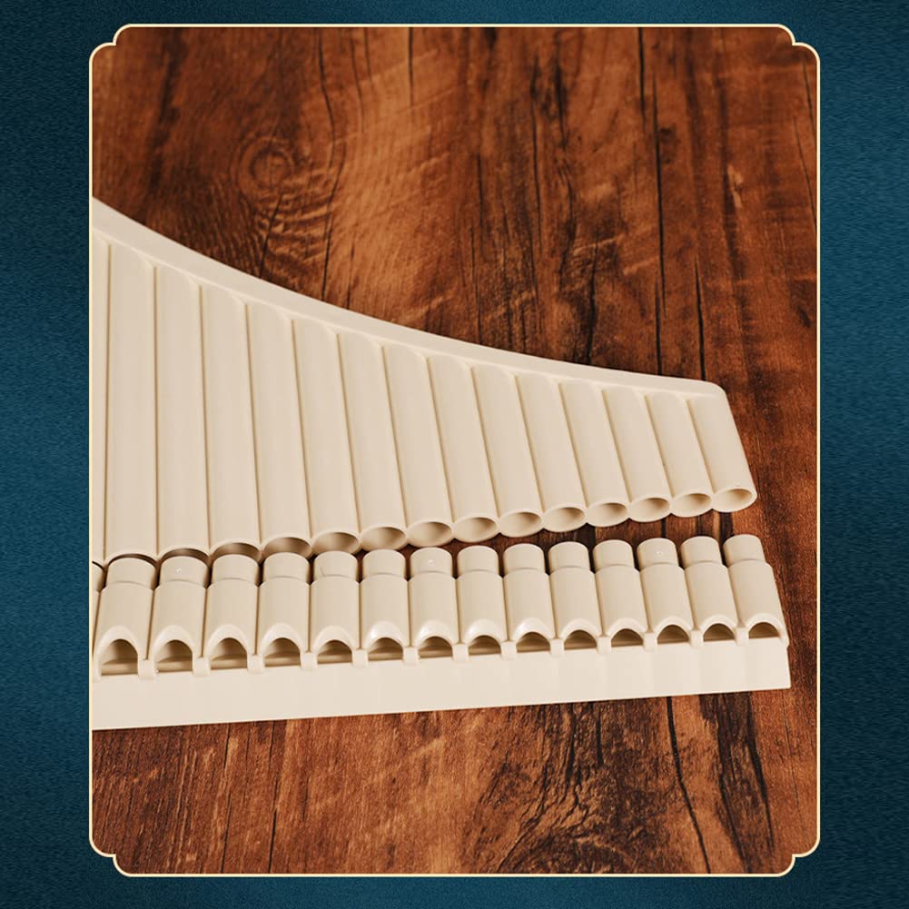 Panpipe de 16 Tonos, 16 Tubos Pan Flauta ABS Resina C Tono Fácil Aprendizaje Panflute Instrumento de música Regalo para niños para Principiantes con Bolsa de Almacenamiento