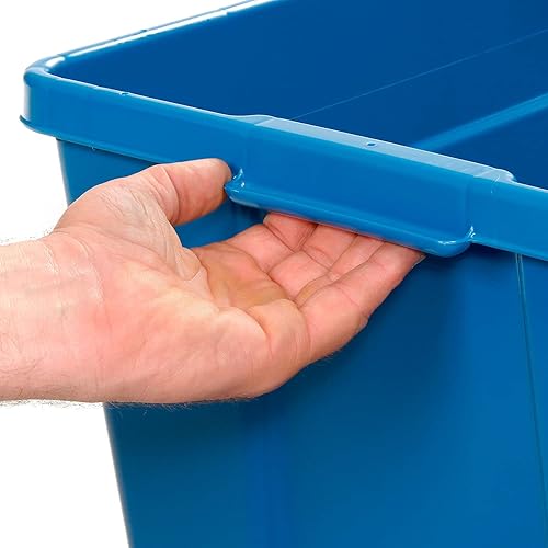 Miniatura 4 de Global Industrial 18 Gallon Recycling Bin, Blue, Plastic