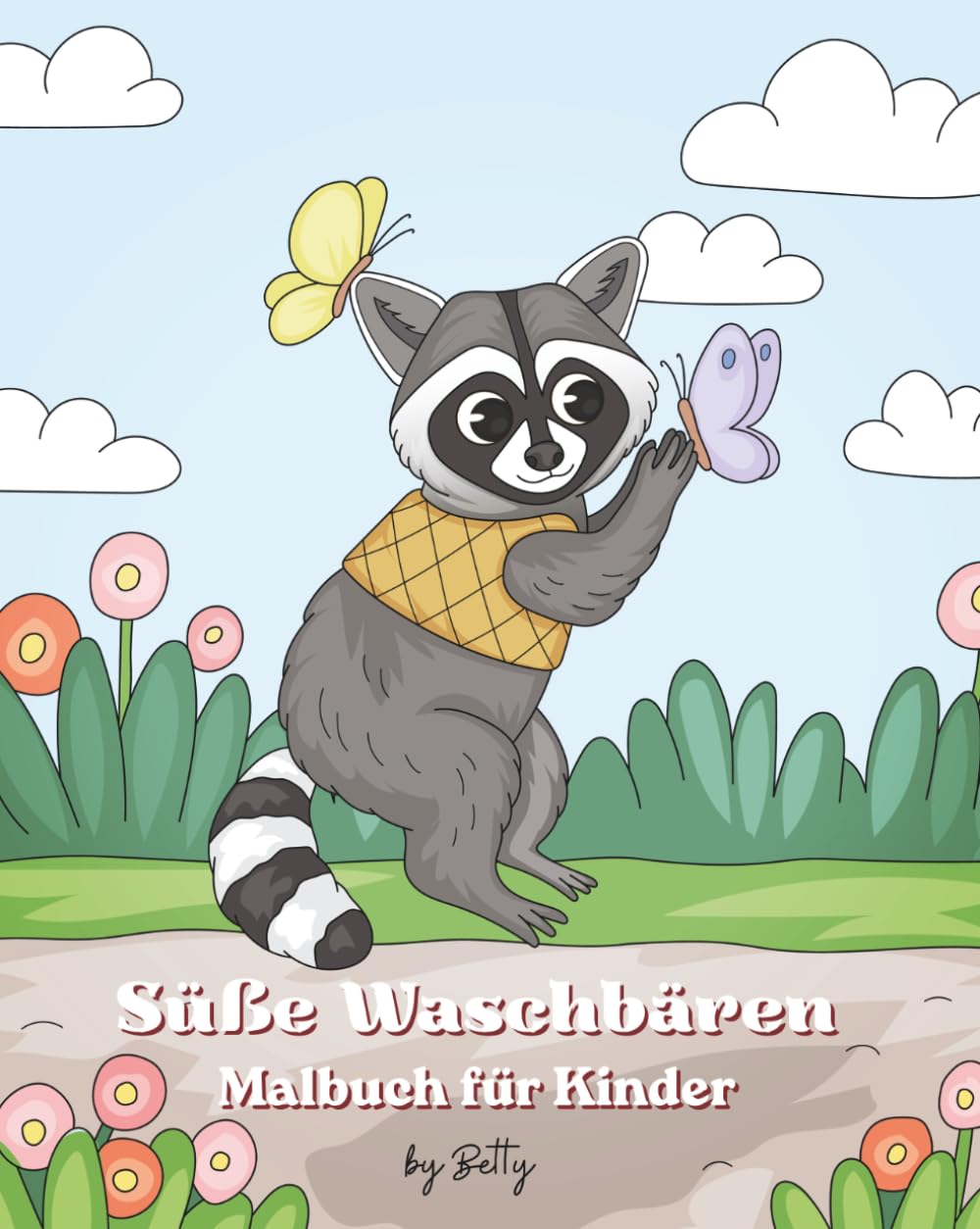 Süße Waschbären: Malbuch für Kinder