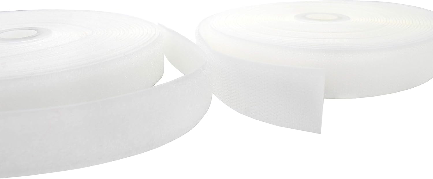 Hook and Loop Fastening YKK Sew On - 1" Inch Width - Color White - Made in The United States - Choose Your Length (5 Yards)