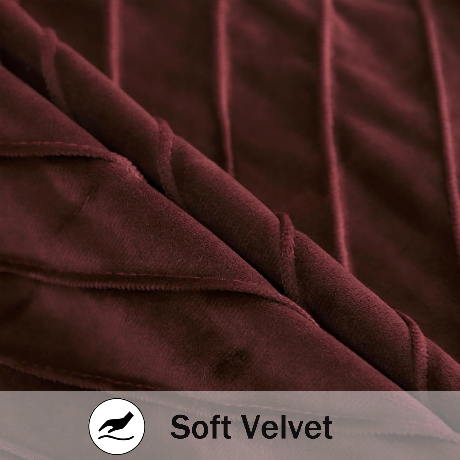 Tosleo 2 Stück Samt Kissenbezüge 50x 50 cm Dekorative Kissenhülle mit Gold Leder Luxus Moderne für Wohnzimmer Schlafzimmer Sofa Kissen Weinrot