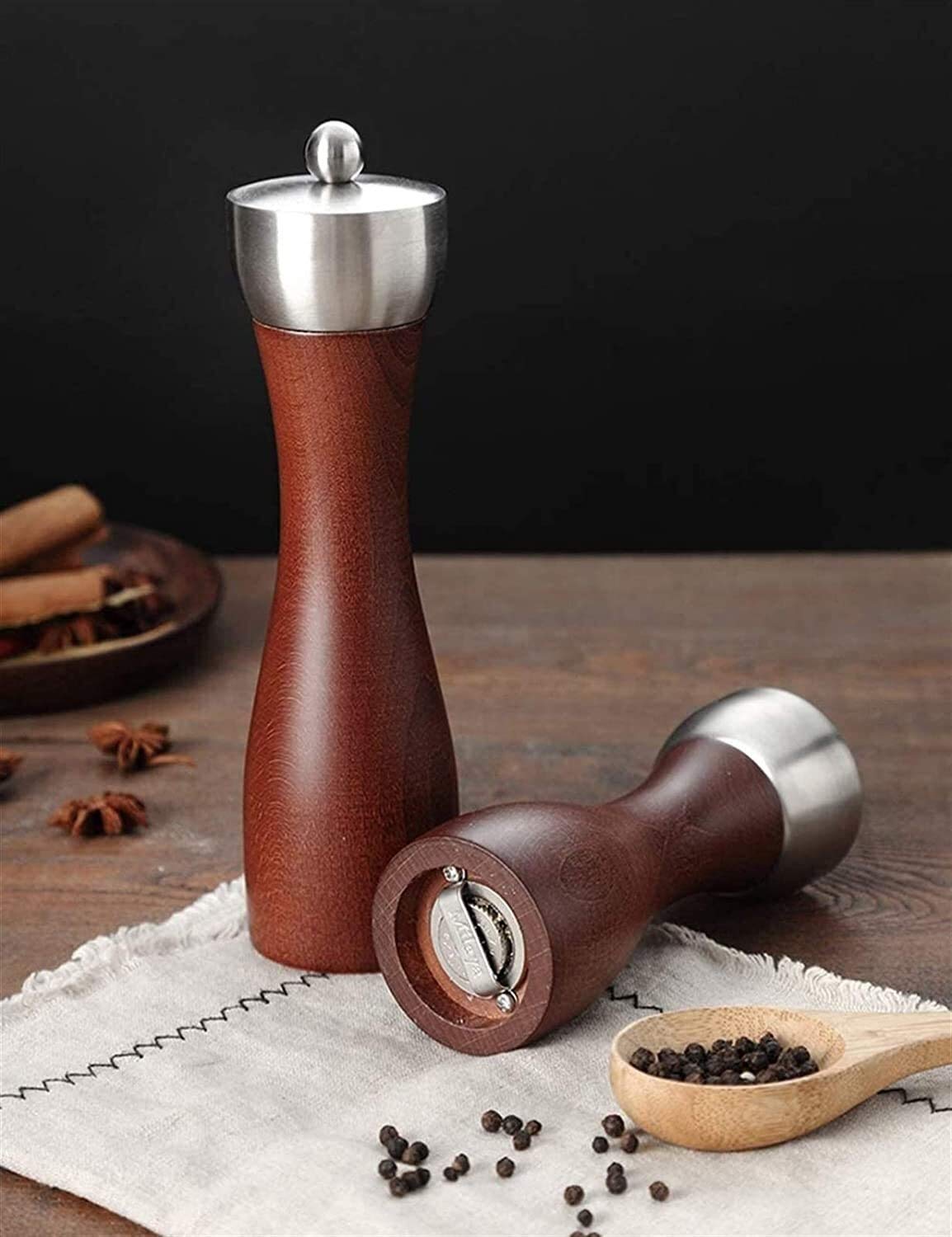 Set macina sale e pepe, ricarica professionale per macina pepe e pepe, macina pepe e macinapepe, macinasale con rotazione in ceramica regolabile