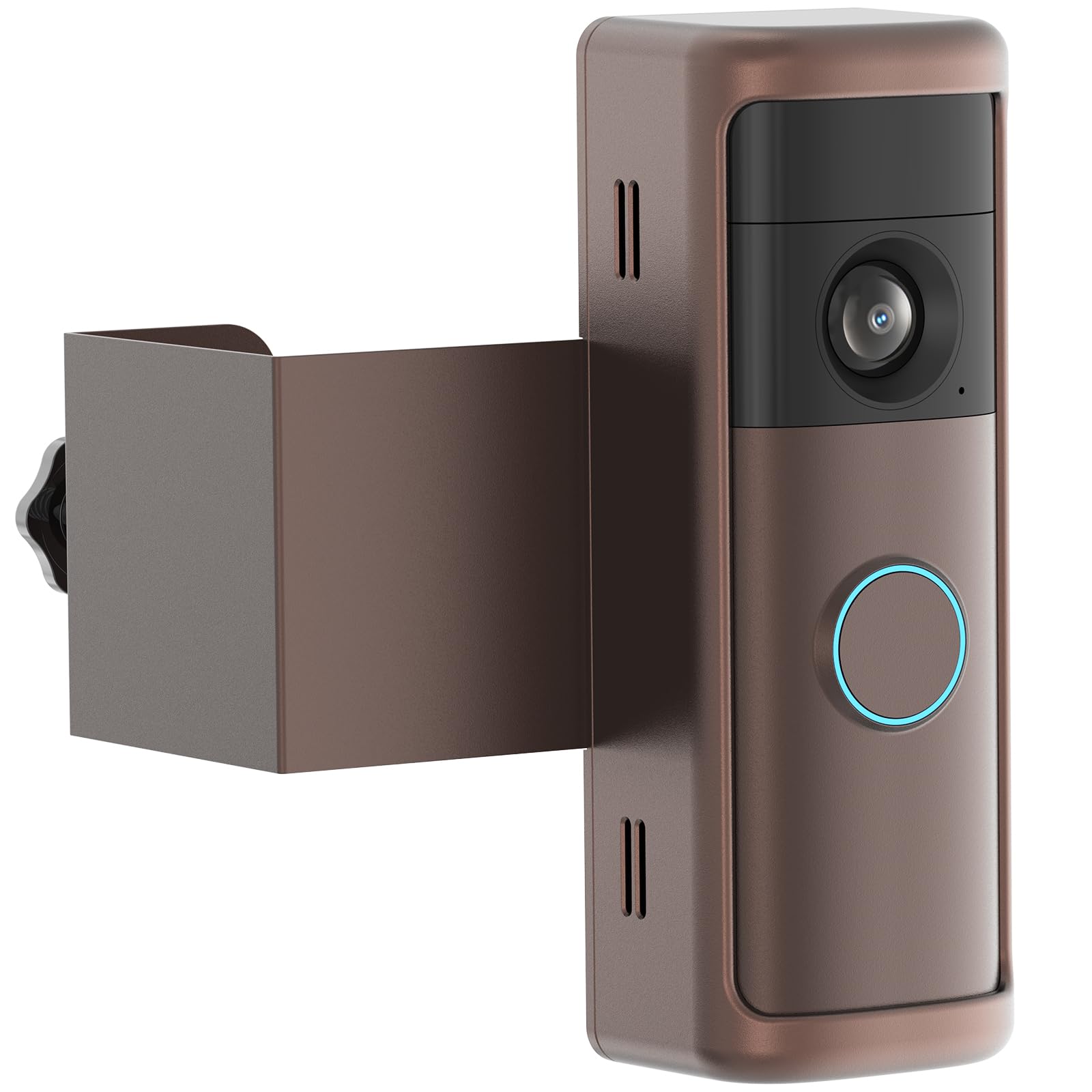 Anti-Theft Ring/Blink Doorbell Mount for 2026 Battery Doorbell/Plus/Pro (2nd Gen), No-Drill Camera Doorbell Kits, Non-Blocking Motion Sensor, Accessories for Apartment &amp; Rental (Brown)