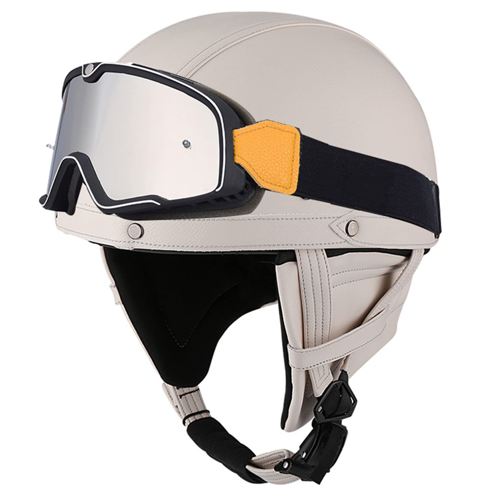 XL-M35-4)) Casco moto omologato DOT Materiale ABS Casco moto retrò Capacete De Moto Casco mezzo