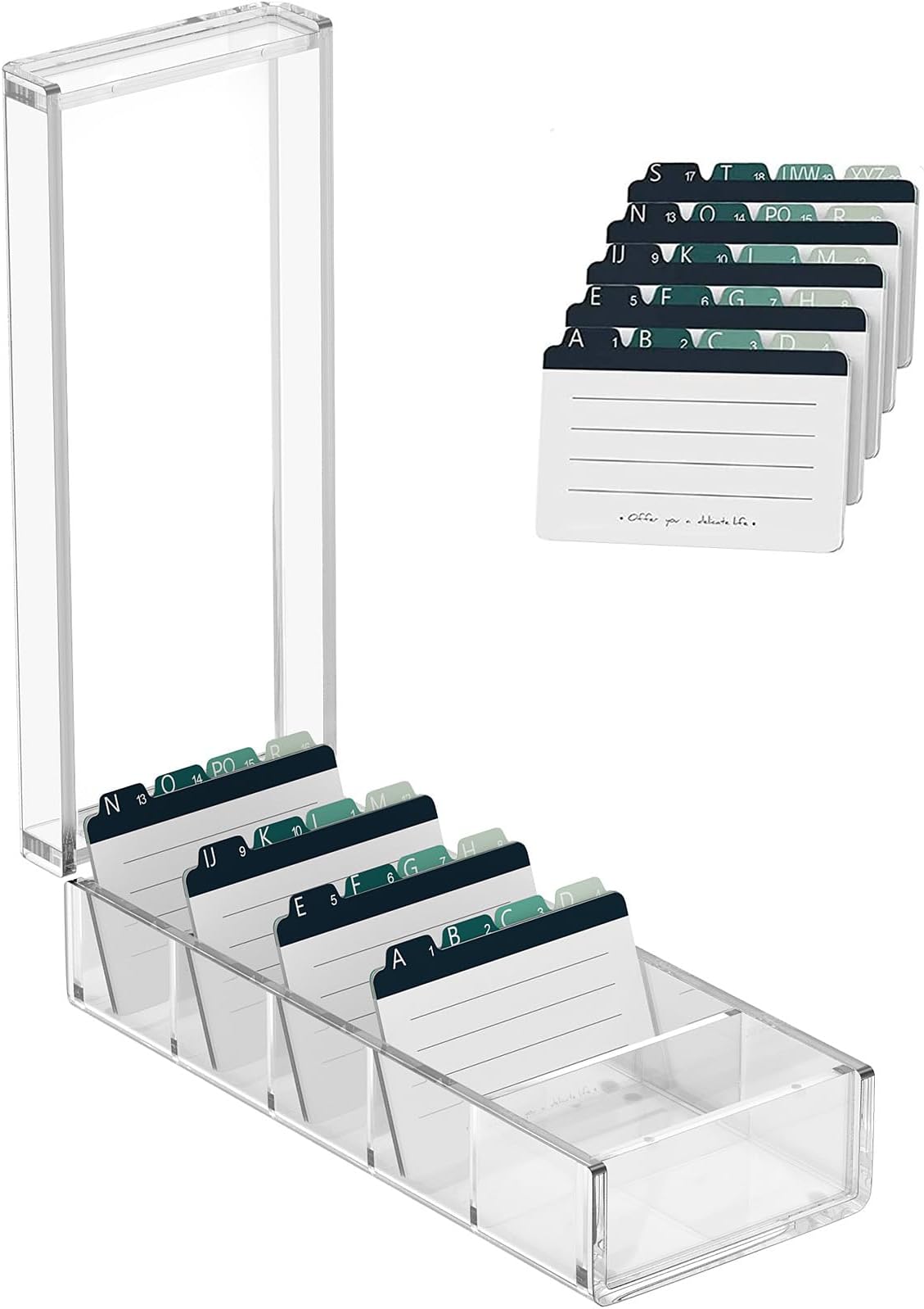 MaxGear Index Card Holder, 3 x 5 inch Acrylic Index Card