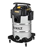 DXV08S 8 Gallon Wet/Dry Vacuum, 4 Peak HP Shop Vacuum, Stainless Steel Tank, Silver