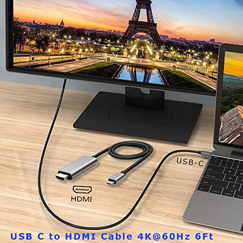 Qces Usb C To Hdmi Cable 6Ft, Type C To Hdmi Adapter Cable 4K 60Hz Video Cord To Hdtv/Monitor Thunderbolt 3 Compatible With Macbook Pro/Air 2021 Ipad Pro, Surface Book 3, Xps, Samsung Galaxy S20/S9 #TOP2