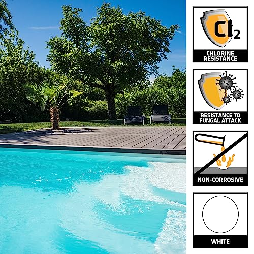 SIKA - Silicone per piscine e zone umide - Sikasil Pool, Bianco - Resistente al cloro - Evita funghi e muffe nei giunti immersi per una piscina sempre perfetta - 300ml
