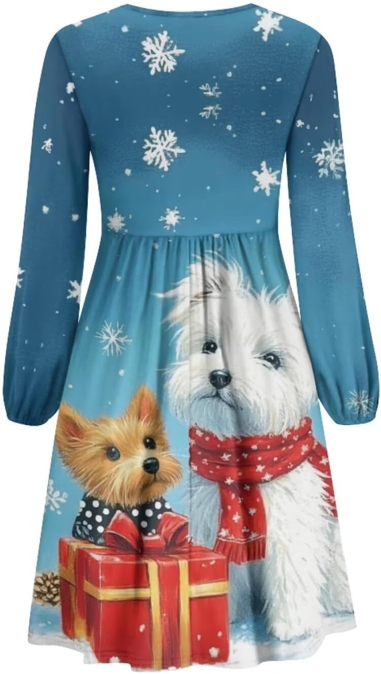 Christmas Dresses for Girls 7-16T Long Sleeve Madi Dress with Pockets Xmas Holiday Party Playwear