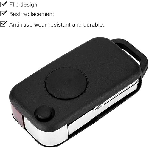 Miniatura 4 de Aramox Funda para llavero con tapa de 1 botón, funda para llavero remoto para Benz Class 1984-2004