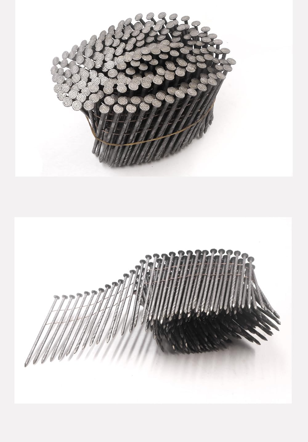 900 Count Siding Nails 3-1/2Inch x 1-1/5Inch 15-Degree Wire Coil Full Round Head Ring Shank Hot-Dipped Galvanized for Nail Gun CN90/CN100