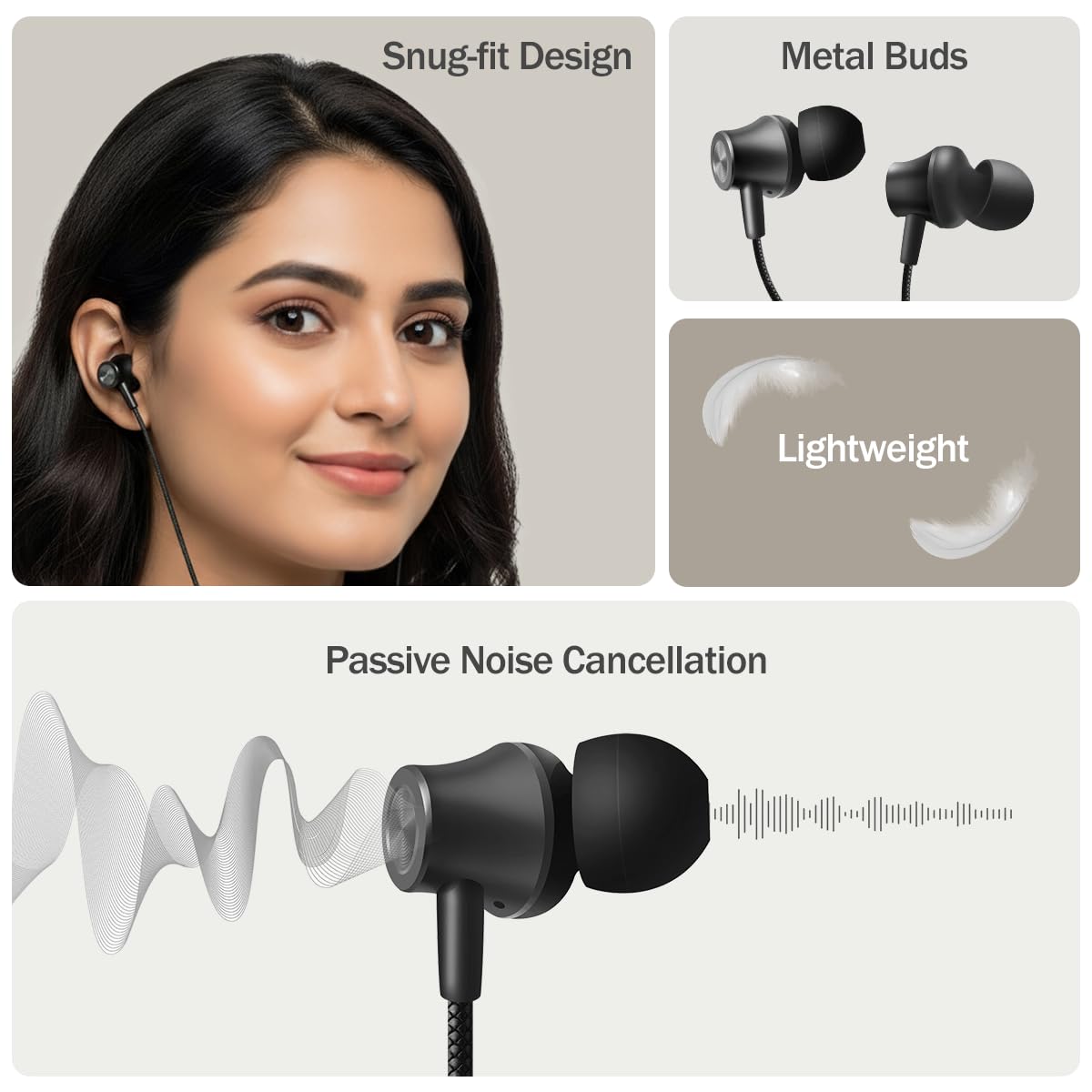 pTron Boom Play X5 Wired Earphones - Black -6 pTron Boom Play X5 Wired Earphones - Black -6