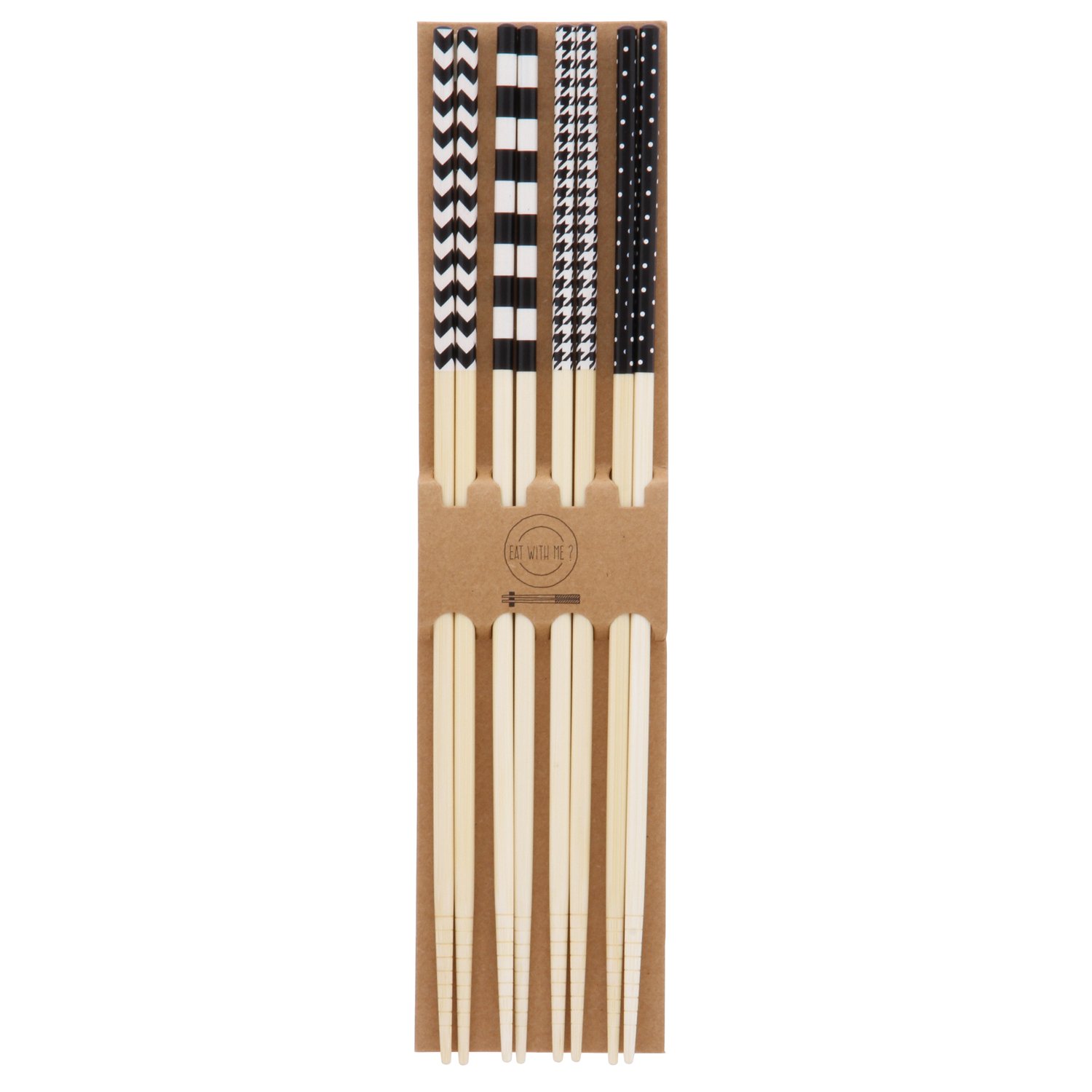Monotone Bamboo Chopsticks, Set of 4—33cm