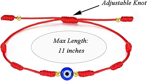 Miniatura 2 de QMEXINS Pulsera de 7 nudos contra el mal de ojo para mujeres, hombres, amigos, familia, ajustable, de cuerda roja, pulsera de protección, 2