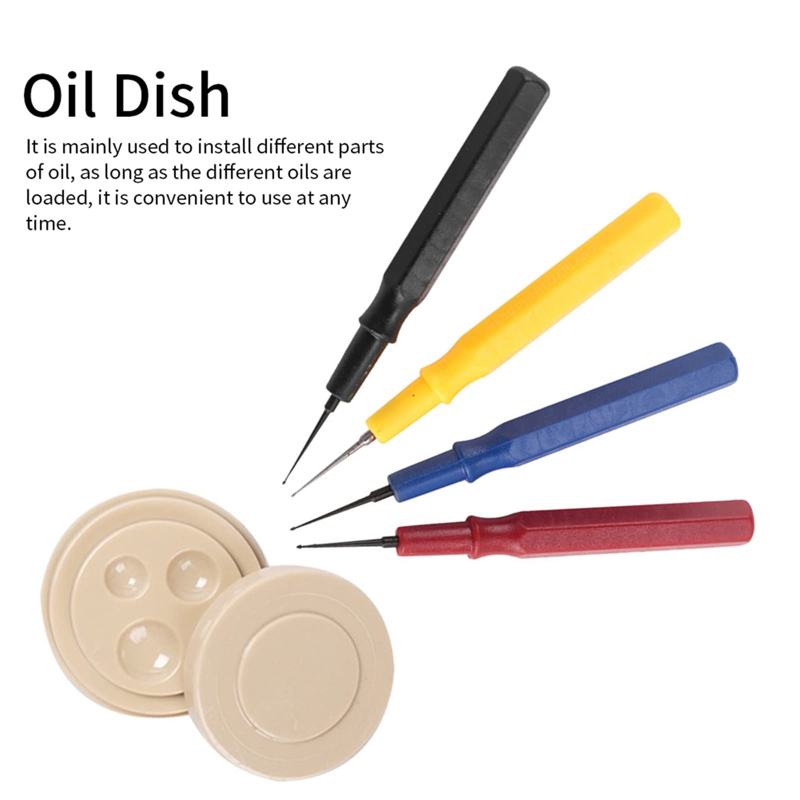 Akozon Kit Olio per Orologi da Tasca, Set Oliatore per Orologi 1 Applicatore per Orologi con Grasso Siliconico per Tazza D'olio 4 Kit Assortimento di Penne Moebius 9010 Strumento di