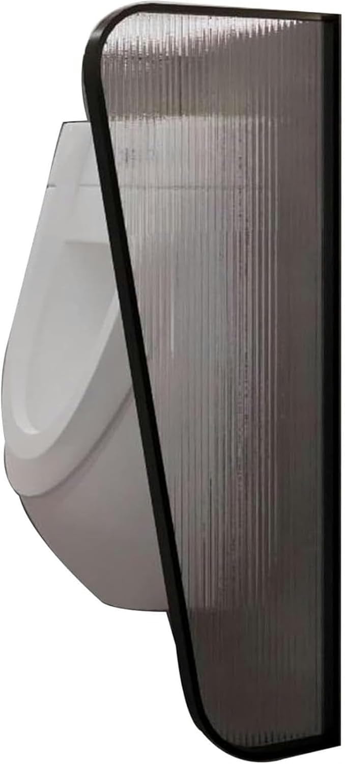 AMNOOL Urinal Baffle Protection Screen, Urinal Partition Screen Translucent Glass Panel, Suitable for Schools/Public Places,Black-1PCS,Black-2PCS