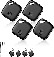 4 PCS Air Tracker Tags, Mini Smart Trackers with Apple Find My (iOS only), Replaceable Battery Waterproof Bluetooth Key Finder Tag for Wallets Luggage Backpacks Pets