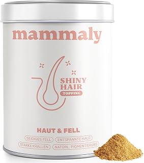 mammaly Shiny Hair® Futtertopping Fellpflege-Komplex (bis 60 Tage) | mit 150g Pulver für Hautpflege, Fell - mit Bierhefe, Zink - Gegen Juckreiz - DLG zertifiziert - mit Tierärzten entwickelt