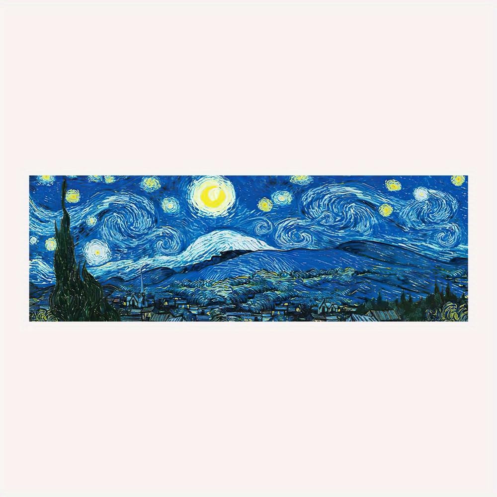 awitufhgp 1pc Van Gogh Wall Art Nordic Minimalist Style starry sky HD Printed Canvas Poster Home Bedroom Hiasan Kamar Living Room(50x150cm/20x59in(WxH)/No frame)