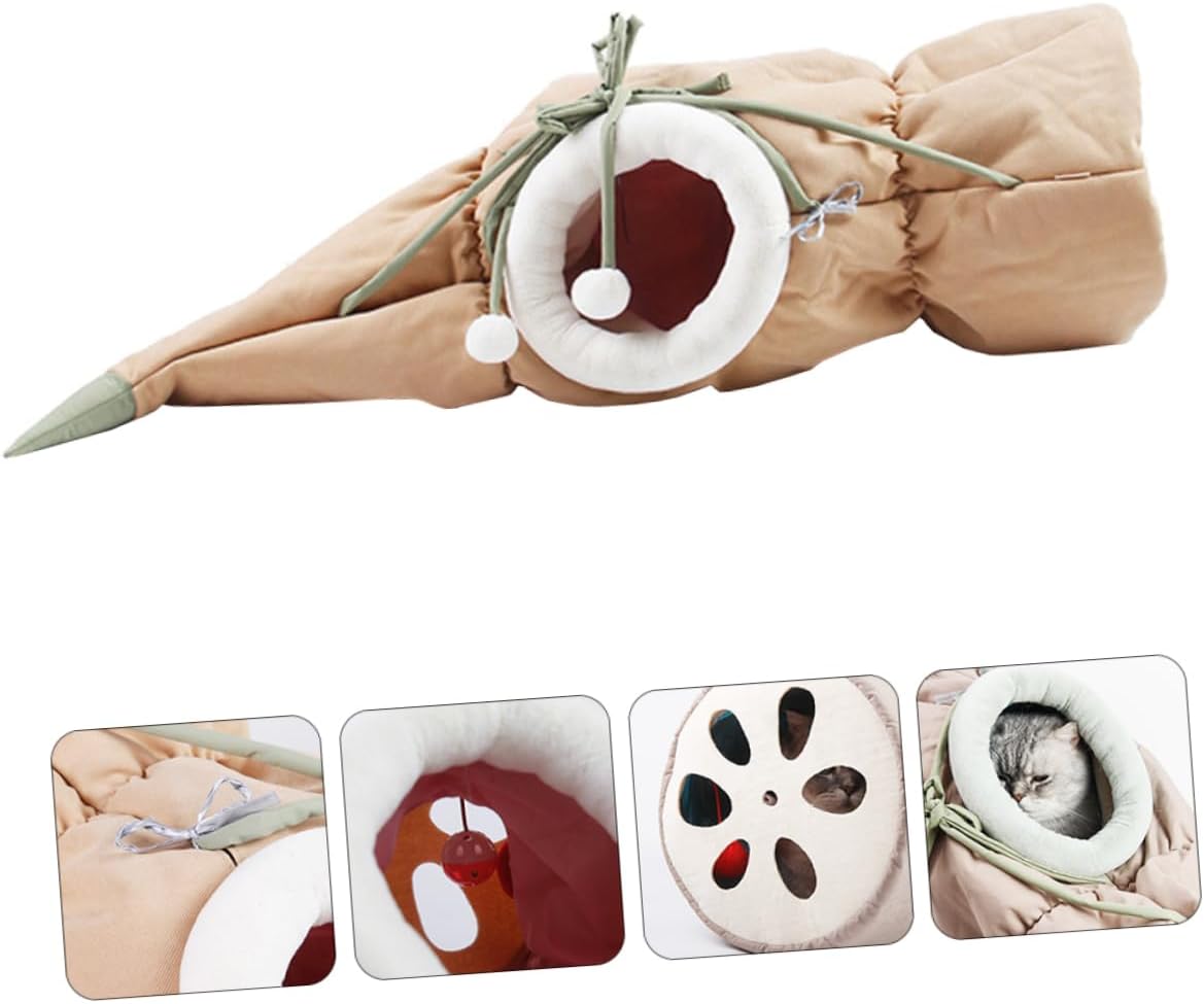 Yardwe Folding Cat Tunnel Hammock Sleep Bag Breathable PET Nest for Cats Detachable Cover for Indoor and Outdoor Use