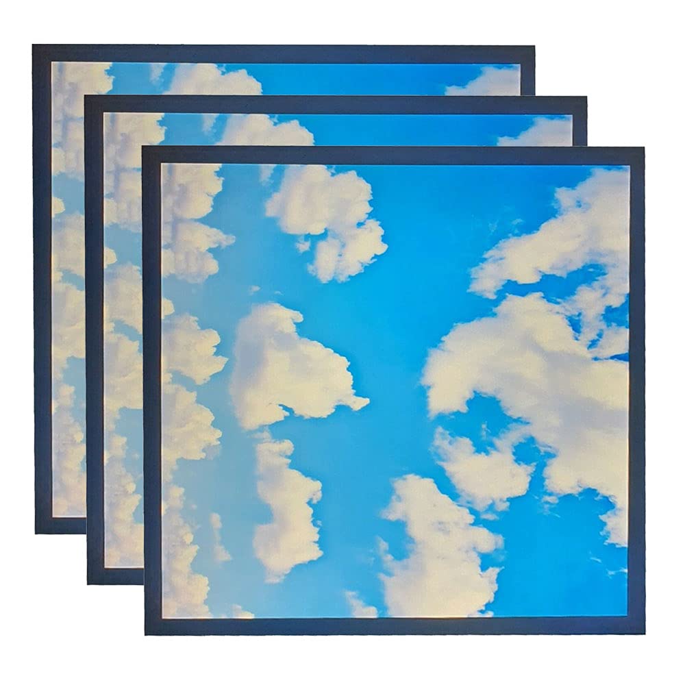 48W Sky Cloud Pattern LED Flat Slim Ceiling Recessed Panel Light 600 x 600mm Office Lighting (6X)