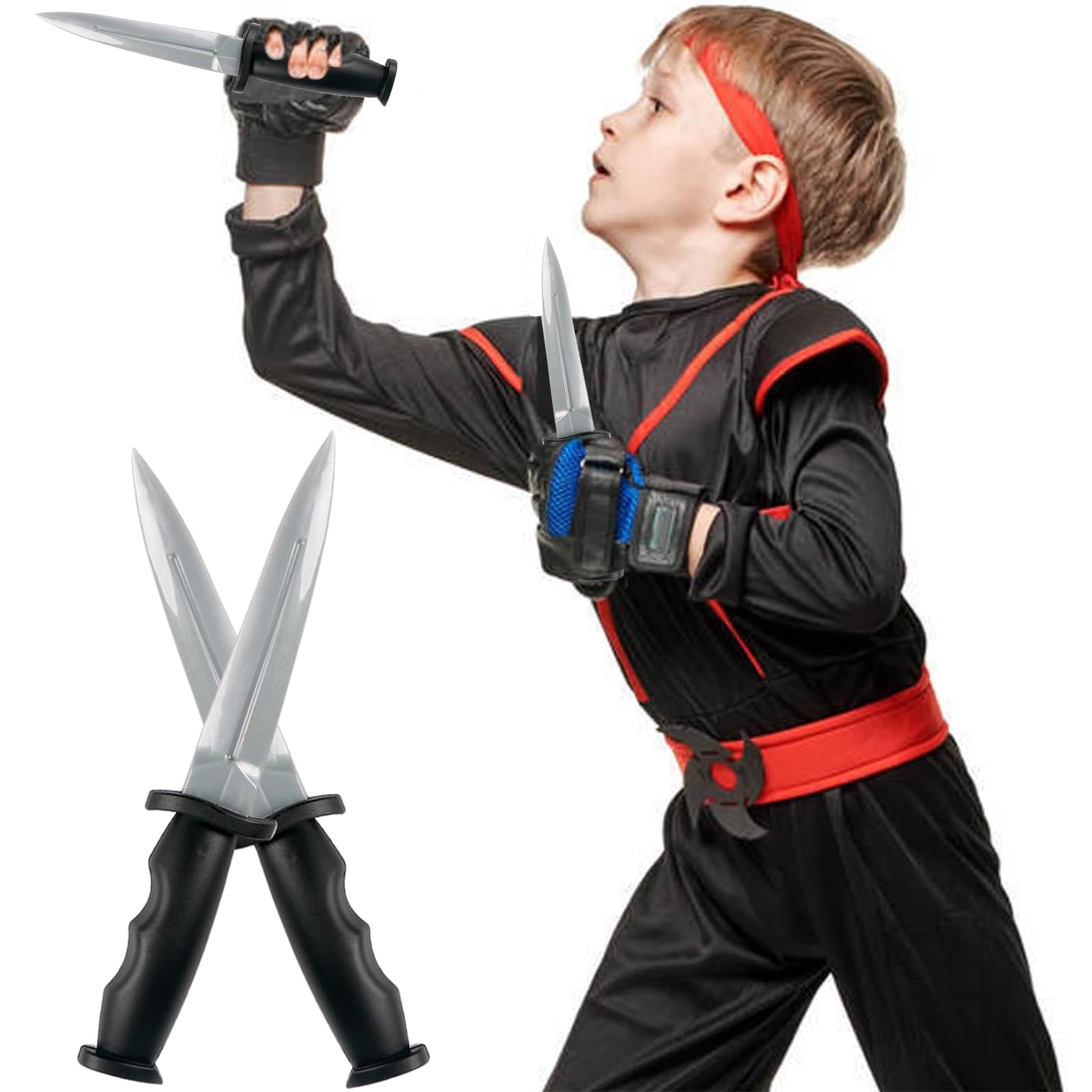 Kit de Entrenamiento de Cuchillos Mariposa de 4 Piezas, Cuchillo de Goma Falso