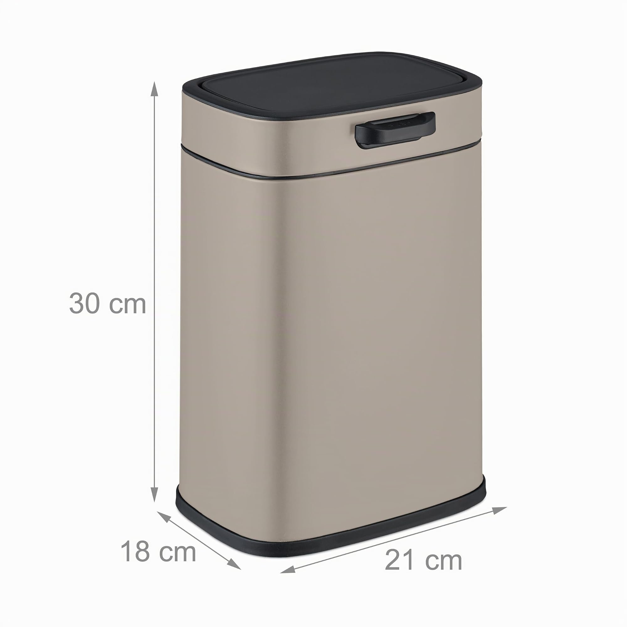 Relaxdays Cubo de Basura Colgante, 5 litros, para Montaje en Pared Papelera Interior, Basurero Cocina, Baño, Beige