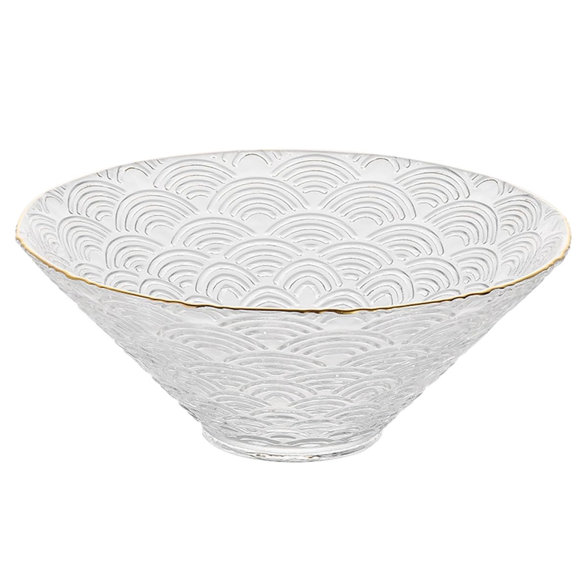 Bol de ramen japonais vaisselle en verre motif ondulé pour salade et soupe