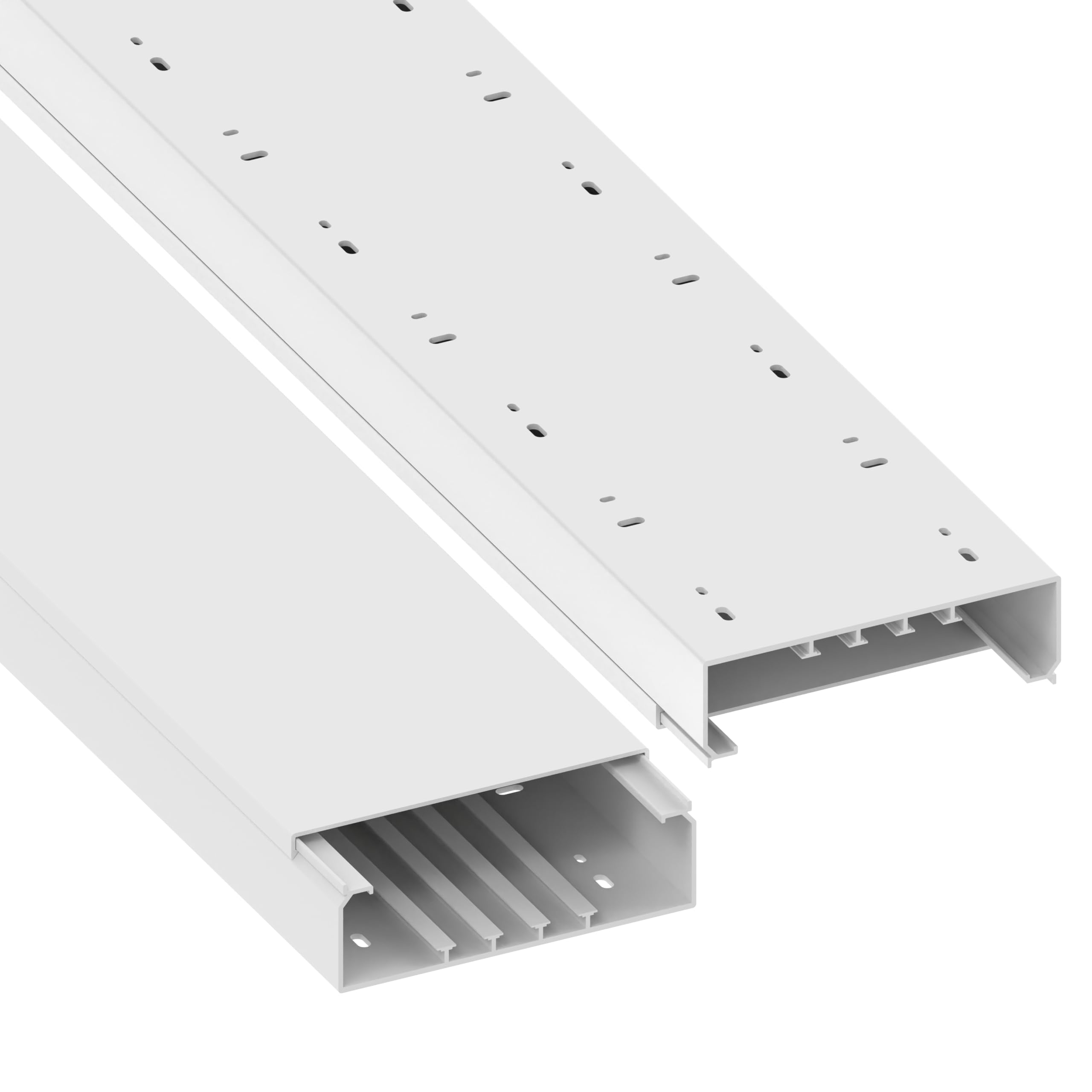 Cable Coach Goulotte de câble 60 x 200 mm, 1 m, Blanche, Robuste, pour de Nombreux câbles au Mur ou au Plafond, pour l'intérieur et l'extérieur, Bureau, Atelier, Bricolage