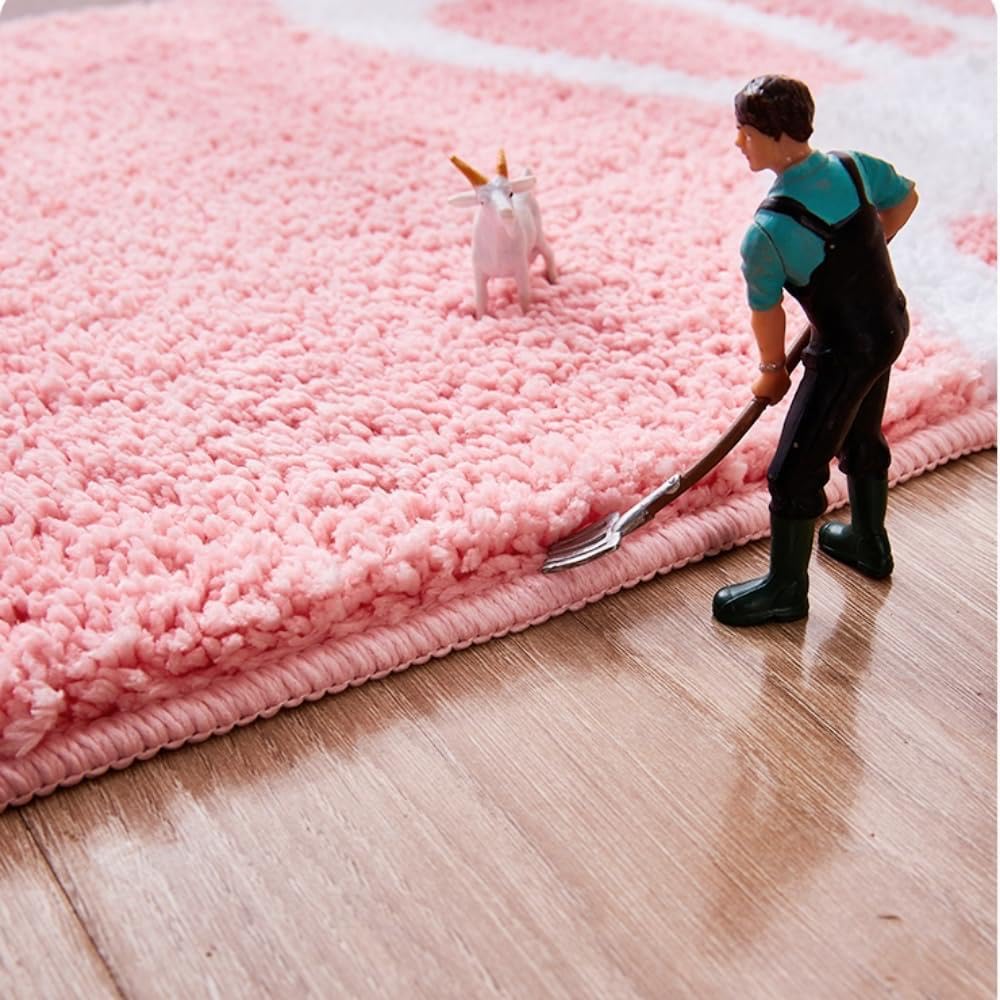 Cute Pink Bunny Bath Mat - Non-Slip & Washable -8