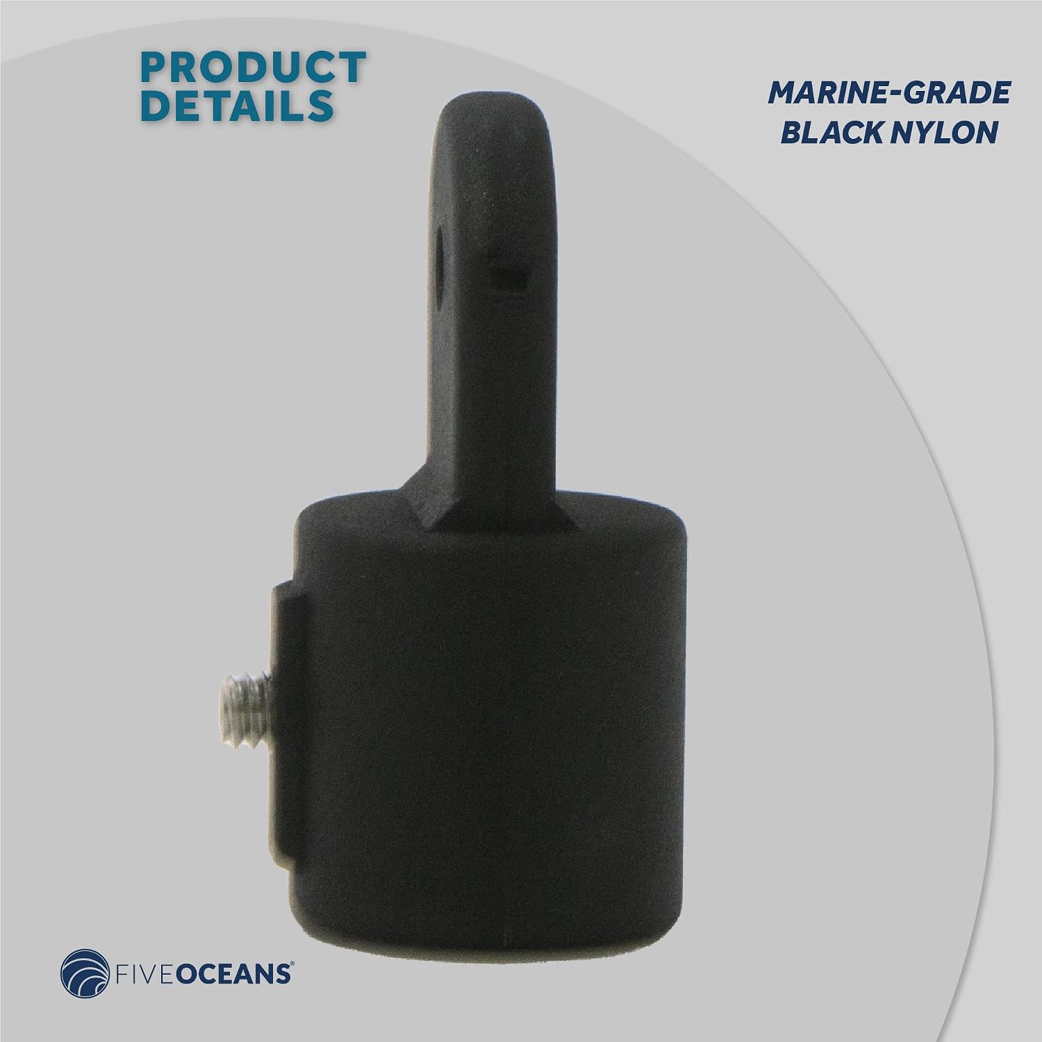 Five Oceans Bimini Top Hardware - Marine Bimini Top 7/8-inch External End Eye, Black Nylon Bimini Top Mounting Hardware