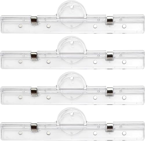4 Pack Large Magnetic Clips, Transparent Binder Clips with Magnet for Home & Kit