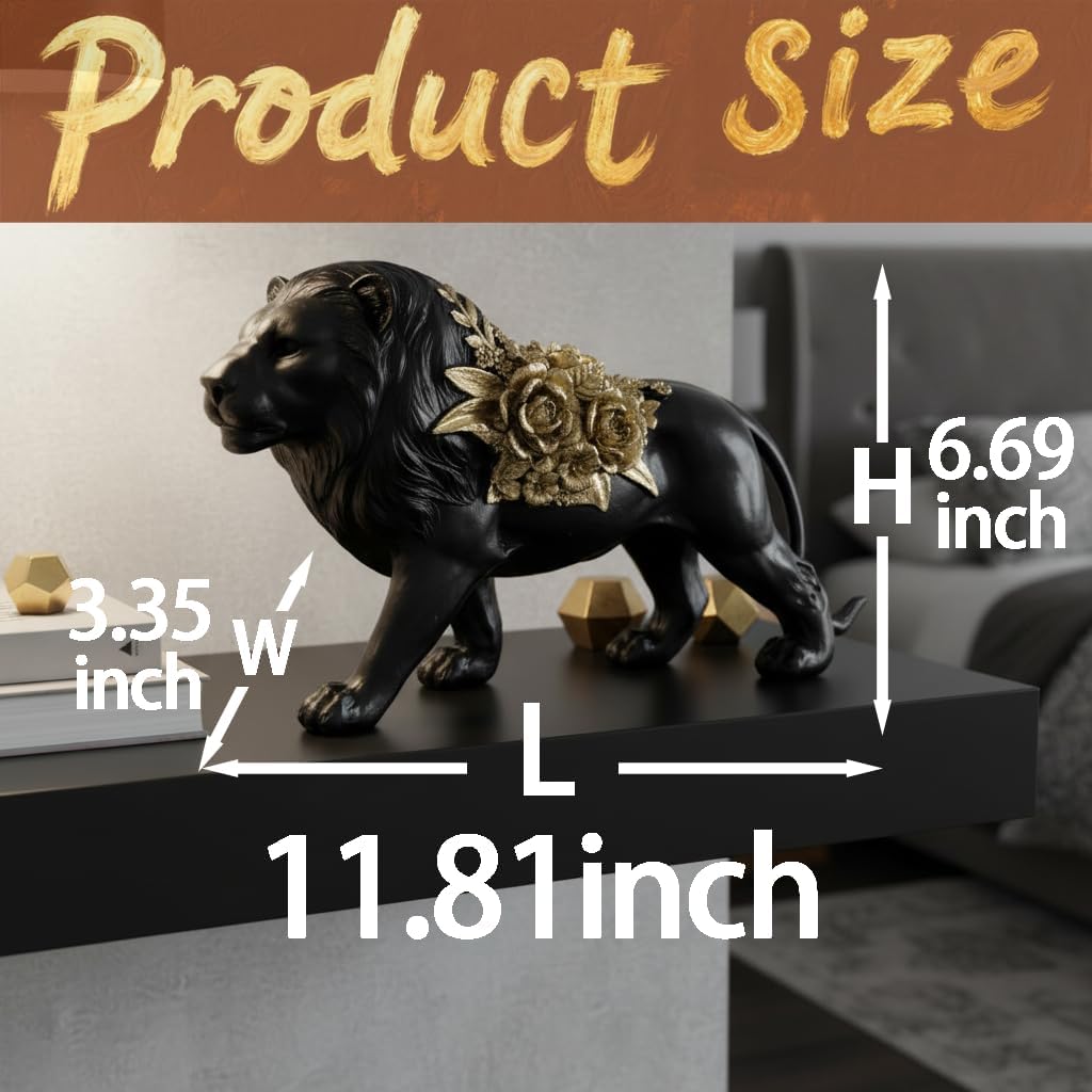 12" Collectible Lion King Statue Decor, Desk Decor, Room Decor, Home Decor, Modern Art Sculpture, Handmade Resin Animal Statue, Gift for Women，Brother，Friend