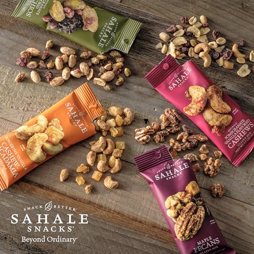 Image of Sahale Snacks Gochujang Almonds Glazed Mix, 1.5 oz Bags (18 Packs) - Dry-Roasted Deluxe Mixed Nuts Inspired By Traditional Korean BBQ - Non-GMO, Kosher, & Certified Gluten-Free Snacks