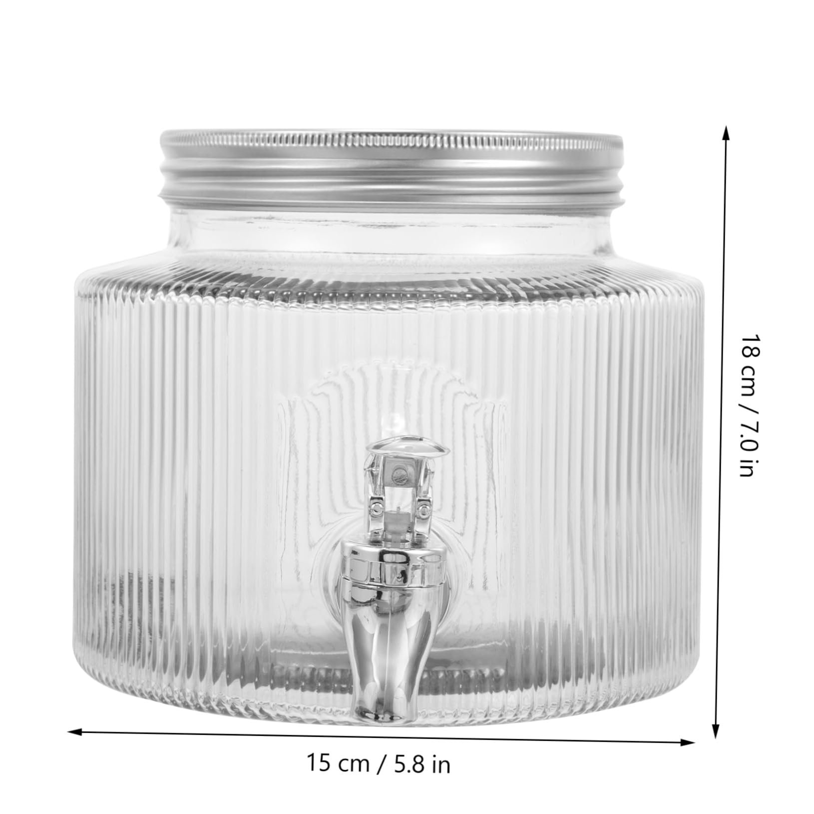PartyKindom Dispensador de Bebidas y Diseño Único con Grifo de Vidrio 2,8l con Tapa Sellada Adecuado para Agua, Té Helado y Limonada en Reuniones y Fiestas
