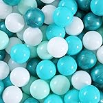 Realhaha Ball Pit Balls 100 Play Balls Plastic Balls for Baby Girls Toddlers Kids Play Tent Pool Playhouse Playpen Party Decoration, Green White