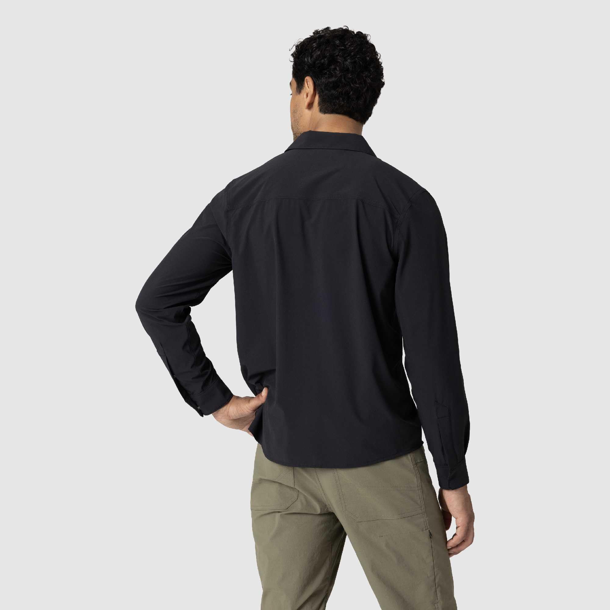 Outdoor Research Astroman - Camisa de sol de manga larga para hombre, ligera, UPF 30+, cierre de presión, transpirable y elástico