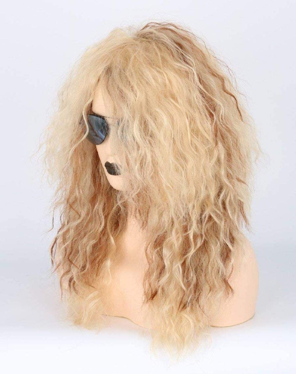 Dsimeig Lange Mullet Perücke Asche Blonde | 70er/80er Jahre Style | Für Cosplay & Kostümparty